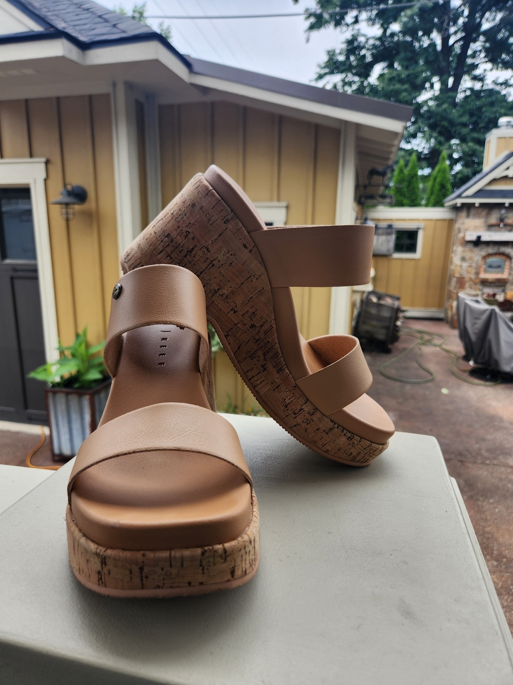 Reef Sunset Ibiza Cork Platform Slide Sandals - Picture 3 of 7